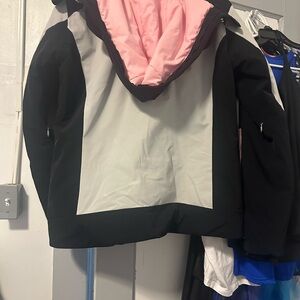 Women's Black and Pink Ski Jacket